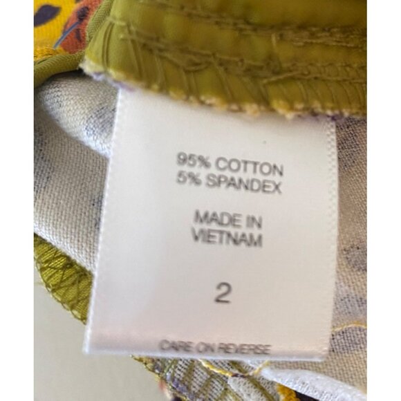 7th Ave Design Studio Yellow Leopard Print Pants Cotton & Spandex Size 2 - Picture 4 of 11